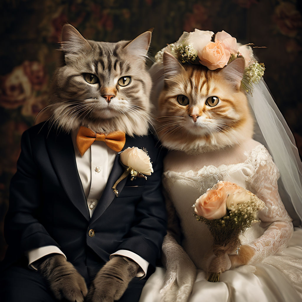 Wedding cats with human bodies by DENY DEVITO - Playground