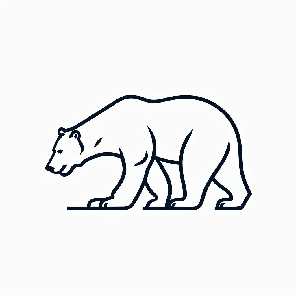 Minimalist Line Art Polar Bear Hat Design