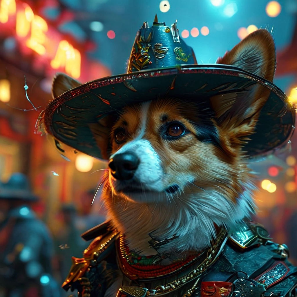 Funny mexican corgi with sombrero and tequila by Alexander Kozma ...