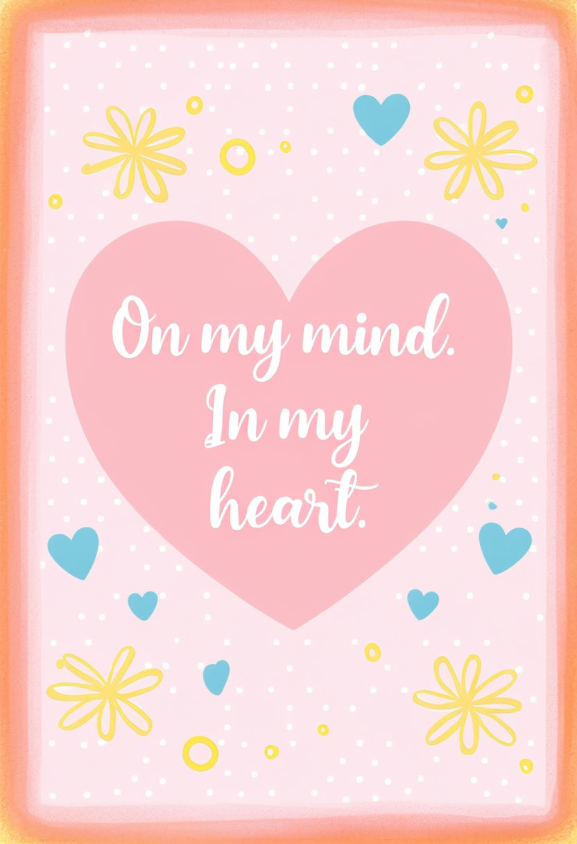 Pastel Pink Heart with Affectionate Quote Digital Art Poster