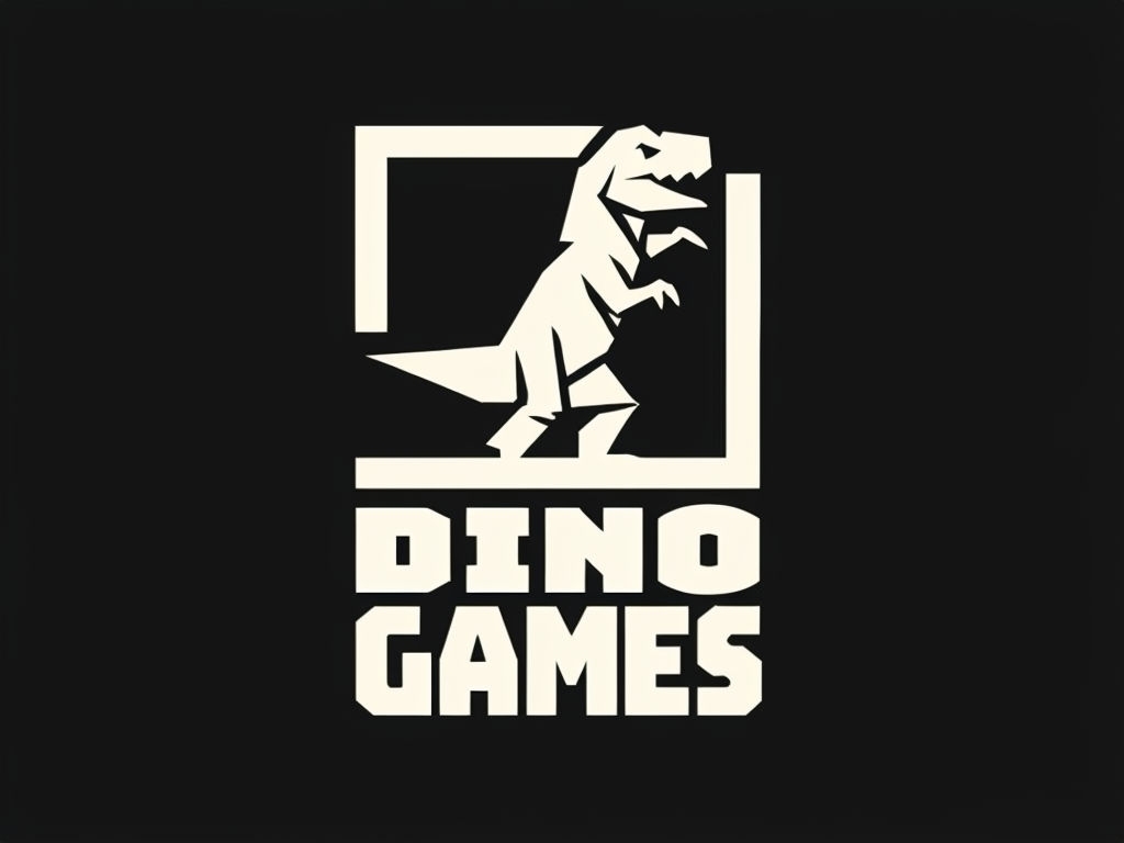 Minimalist Geometric Dinosaur Logo for Dino Games Branding