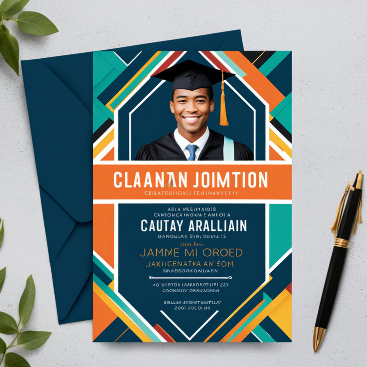 Design a sleek and contemporary graduation invitation card i... by ...