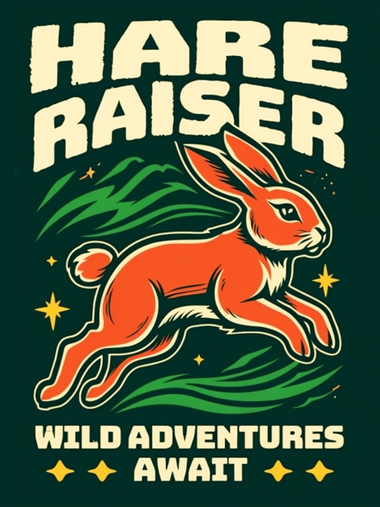 Dynamic Hare Raiser Wild Adventures T-Shirt Design