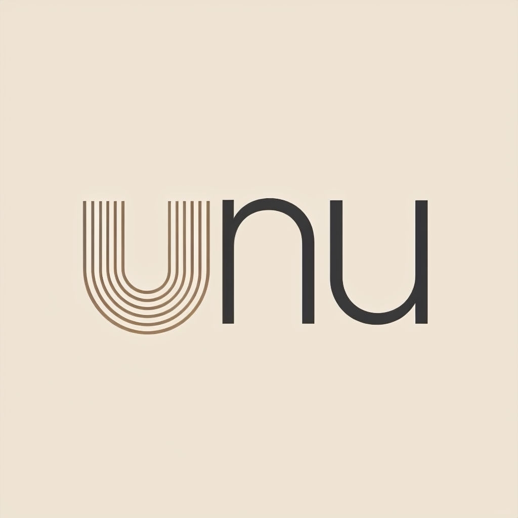 Minimalist Modern Unu Logo on Beige Background