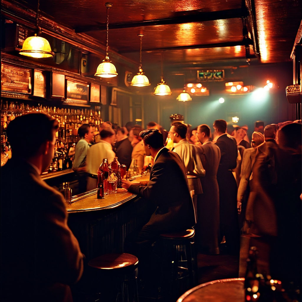 Dance hall Inside a busy local pub in London in 1940. Night.... by Sara ...