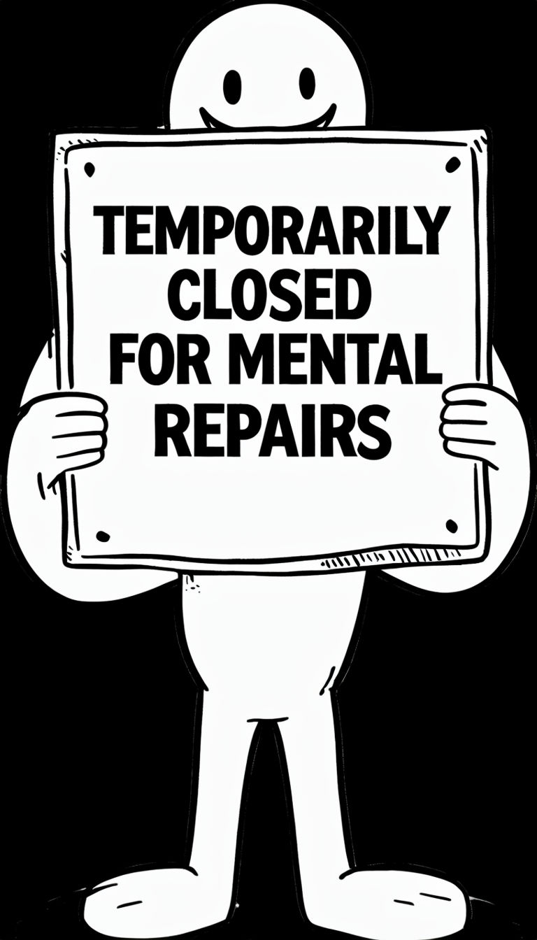 Humorous Temporarily Closed for Mental Repairs Sticker