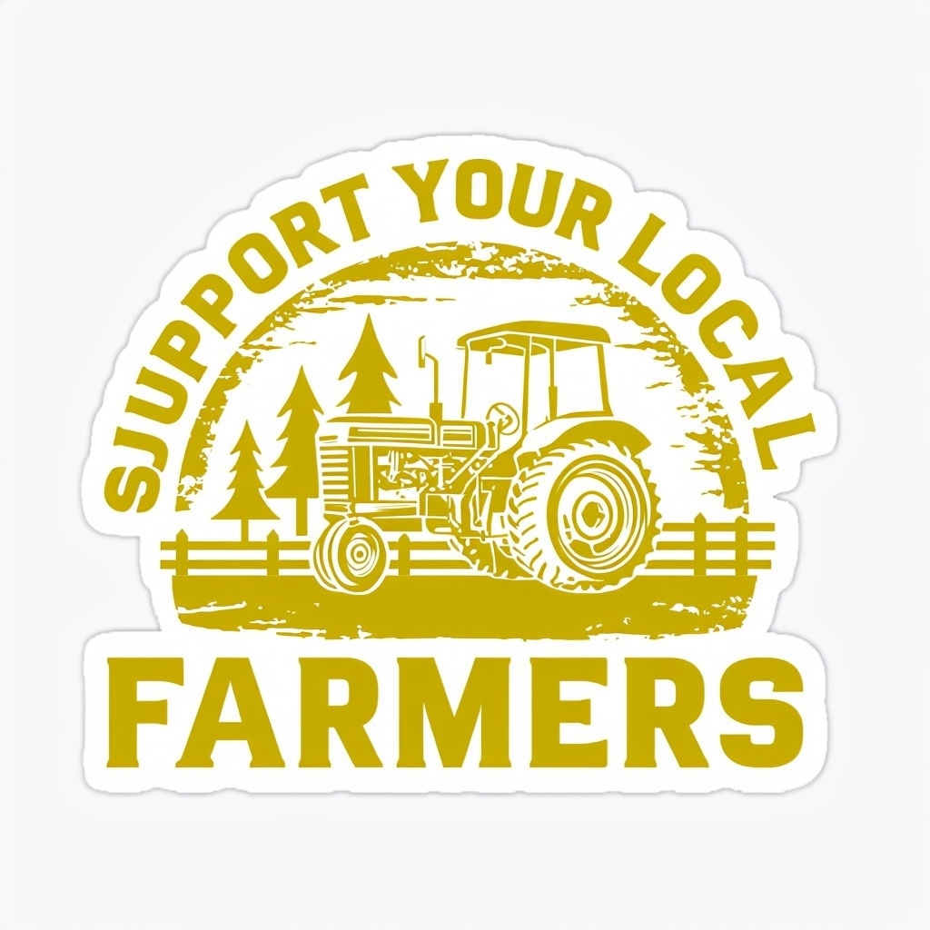 Vintage Support Your Local Farmers Tractor Sticker