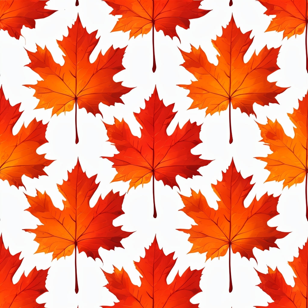 Stylized Autumn Maple Leaves Seamless Pattern Design