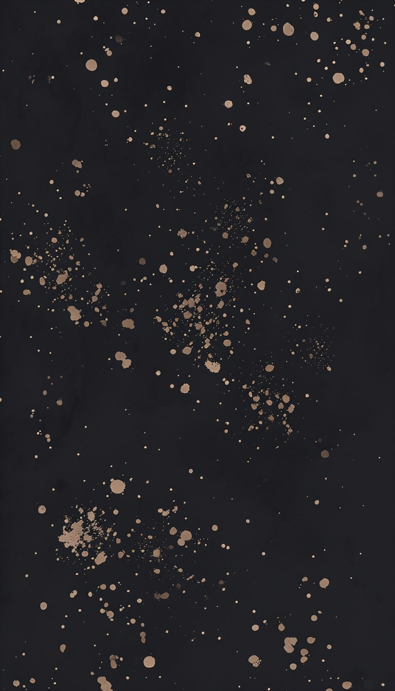 Abstract Light Beige Paint Splatter on Dark Charcoal Background Mobile Wallpaper