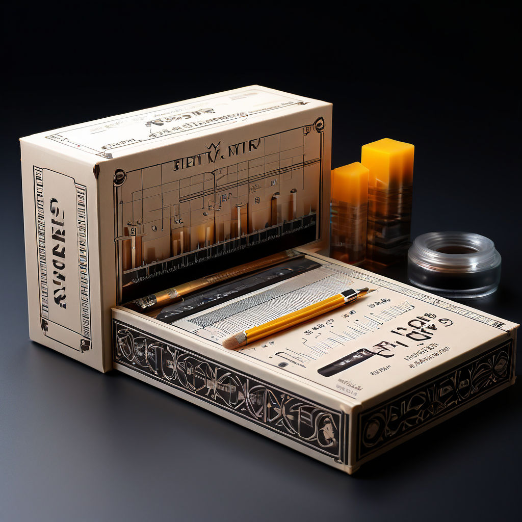 Create a packaging box for a ruler，focus on elements of Penc... by ...