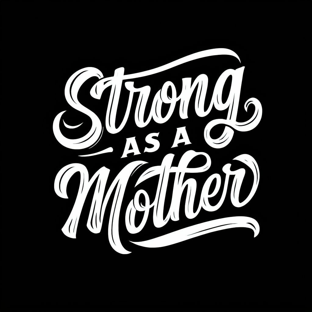 Strong As A Mother Motivational Typography T-Shirt