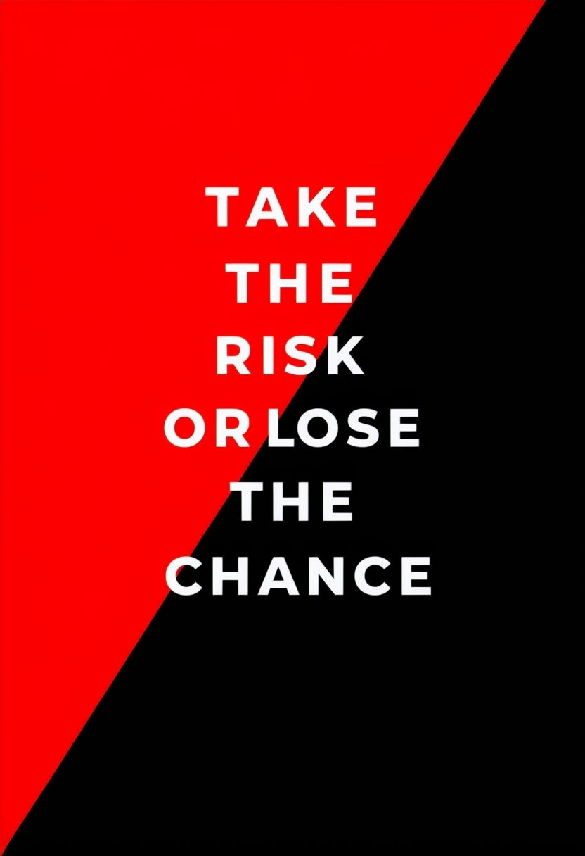 Take the Risk or Lose the Chance Motivational Mobile Wallpaper