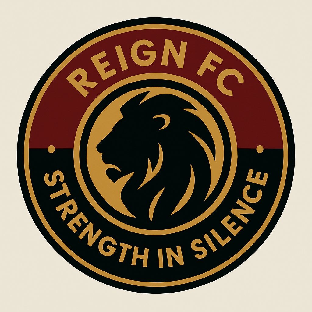 Bold Regal Lion Emblem Design for Reign FC Logo