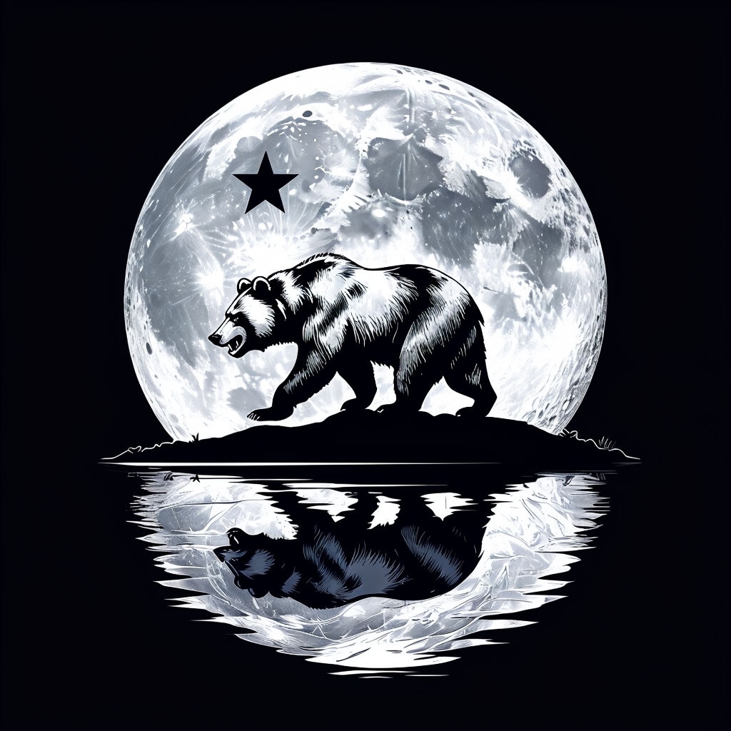 Majestic Bear Silhouette Under Full Moon T-shirt