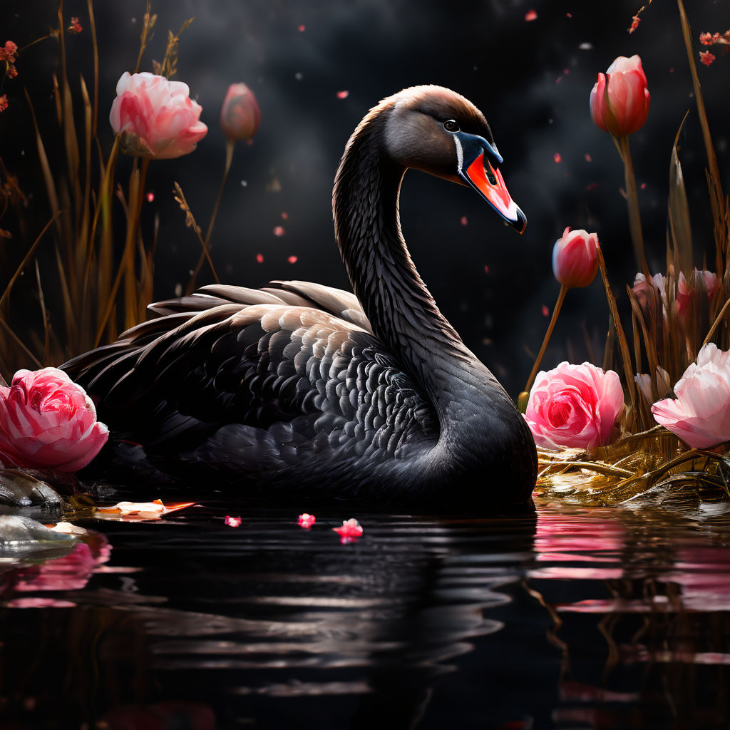 beautiful black swan