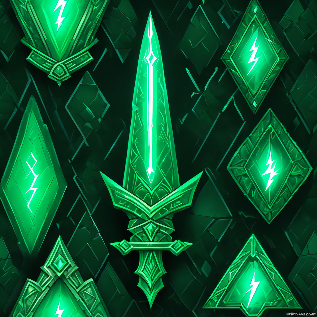 Make an emerald dagger with lightning bolt runes by Alucard99X Playground