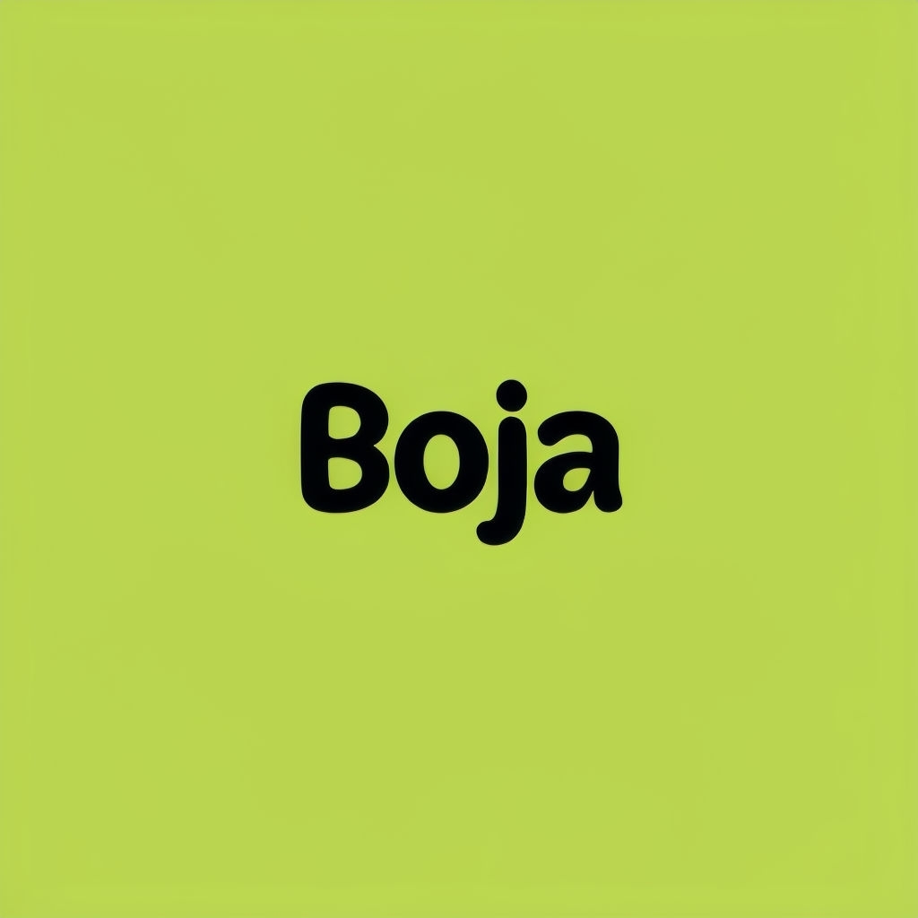 Bold Minimalist Boja Logo on Lime Green Background