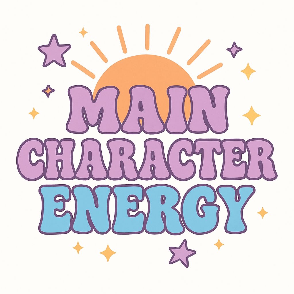 Main Character Energy Retro Bubble Text Graphic Mug