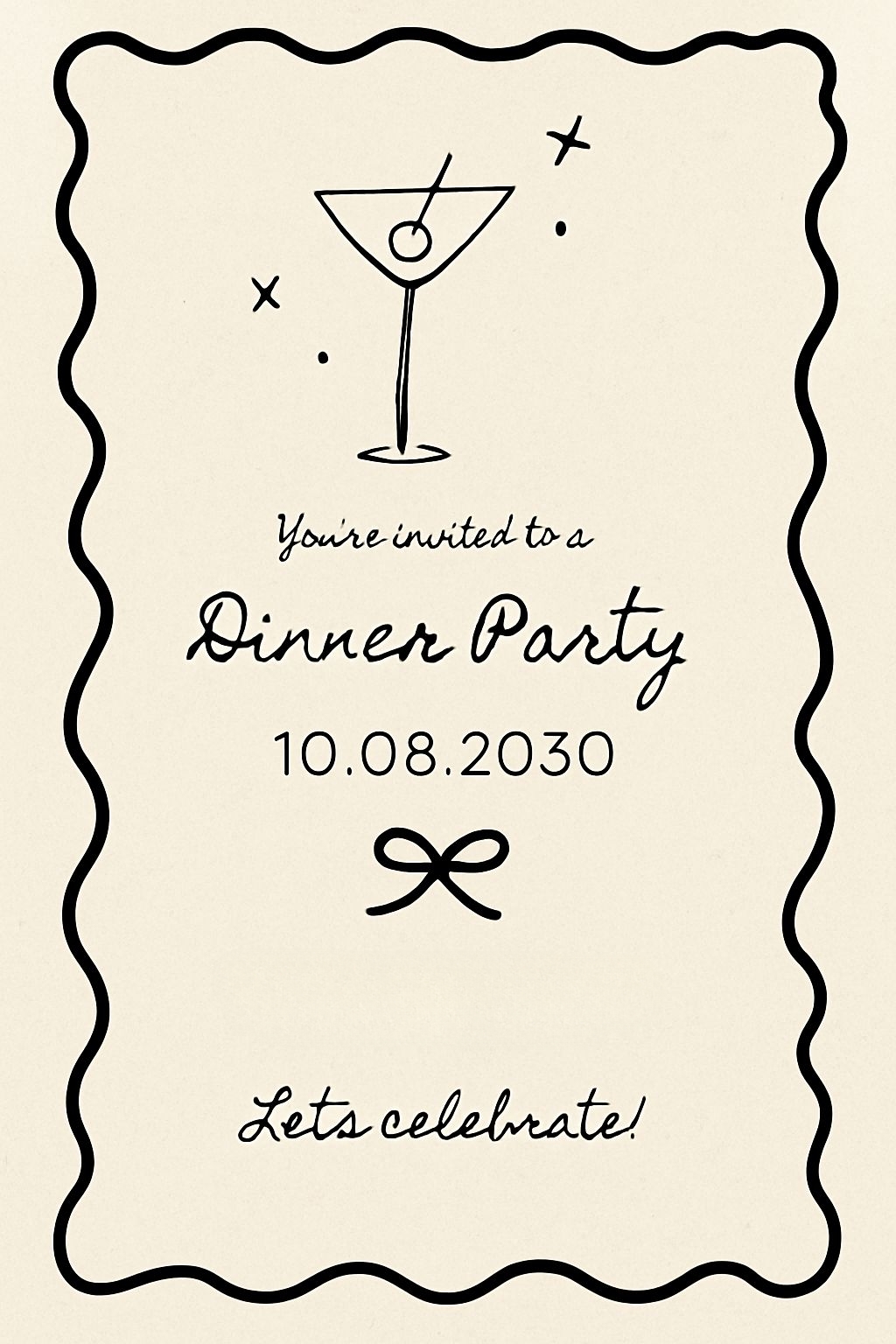 Elegant Minimalist Dinner Party Invitation Card Design