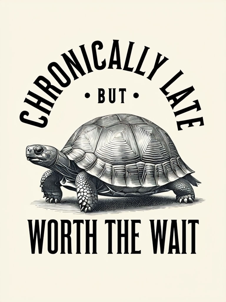 Chronic Late But Worth the Wait Tortoise Vintage T-Shirt