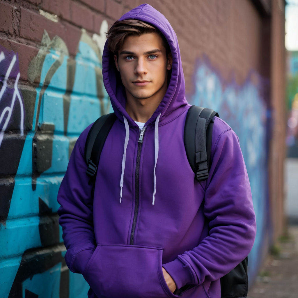 a boy with a purple hoodie Playground