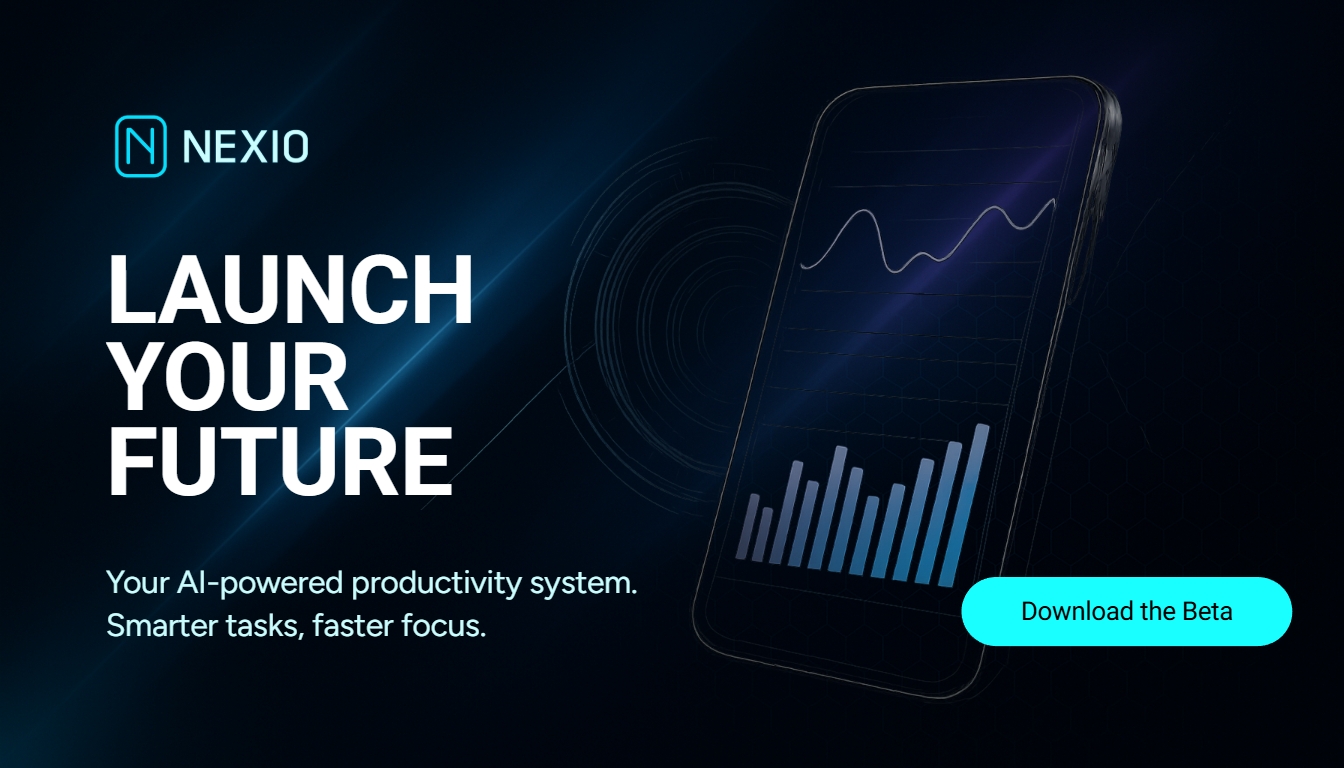 Modern Minimalist NEXIO Launch Your Future Banner Design