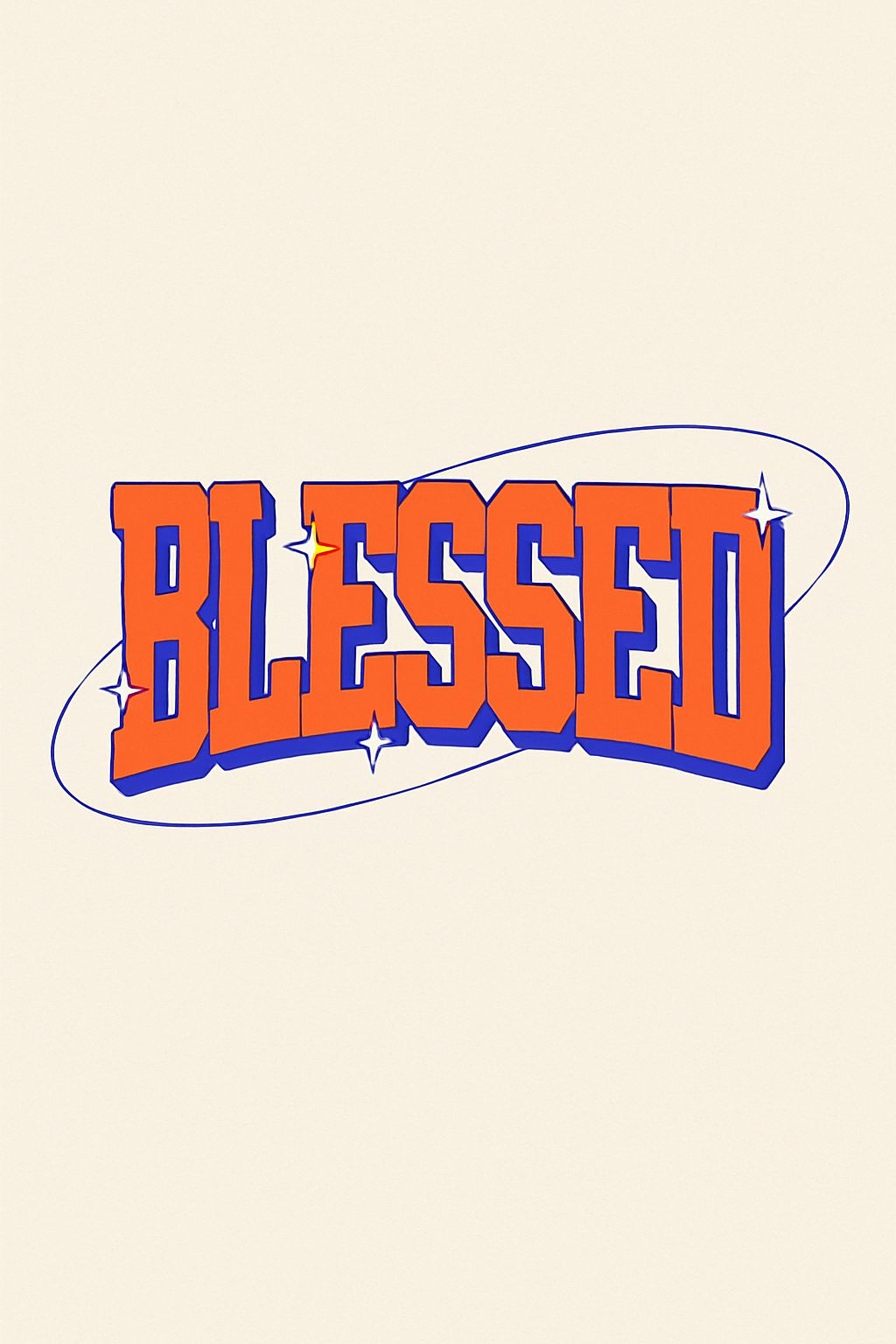 Bold and Vibrant Blessed Text Design T-Shirt