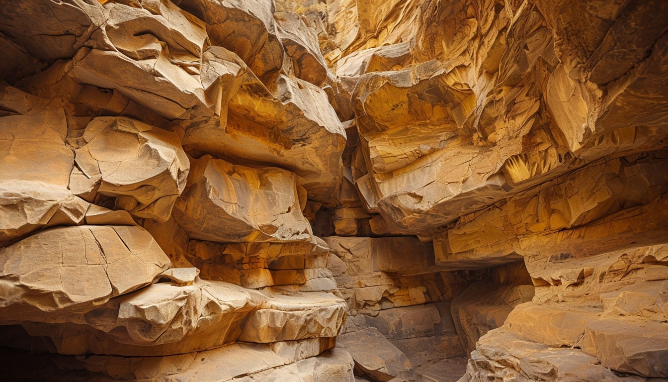 Intricate Rocky Canyon Formation with Natural Daylight Backgrounds