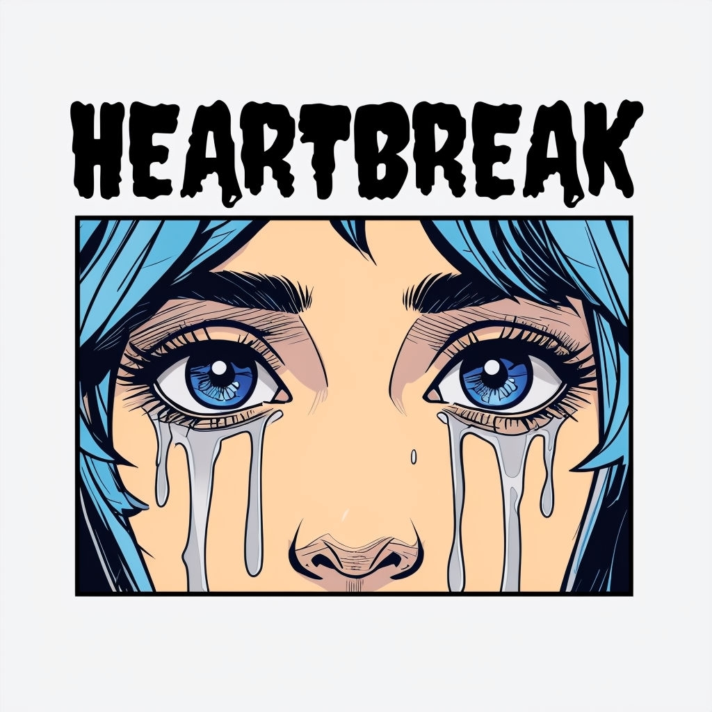 Heartbreak Close-Up Comic Style Illustration T-Shirt