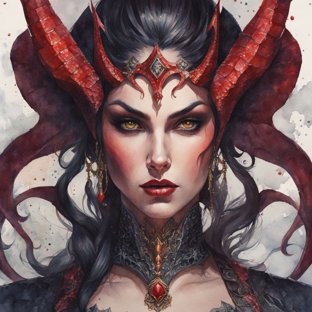 Portrait of Succubus demon by Layla Motek - Playground