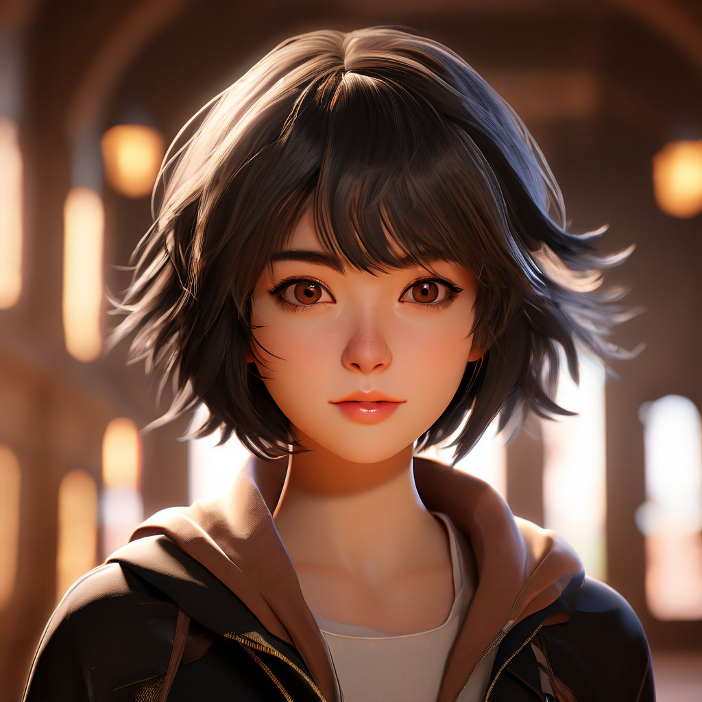 Anime character cute short hair