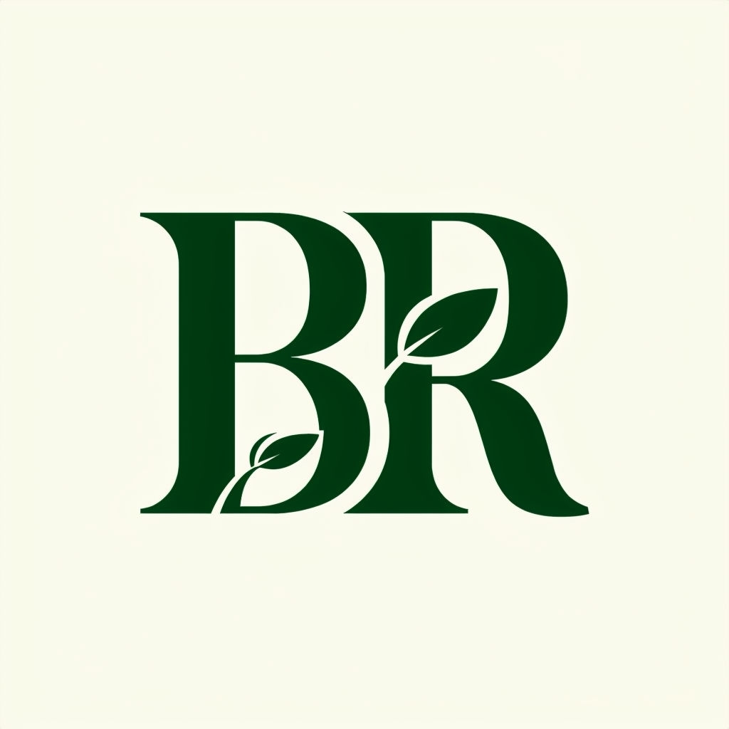 Modern Forest Green BR Initials Nature-Inspired Logo