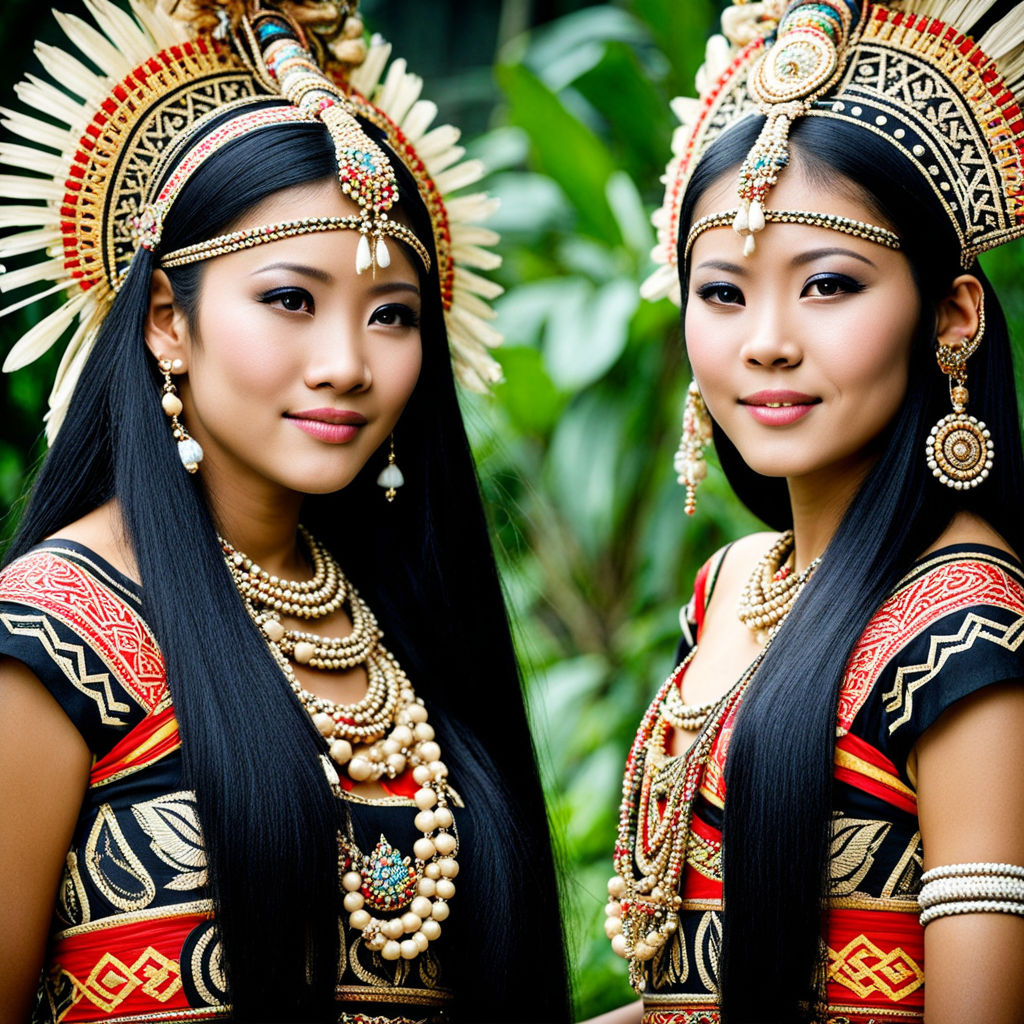 Beautiful Iban's girls wearing Dayak costume by Kelabu Papau Official ...