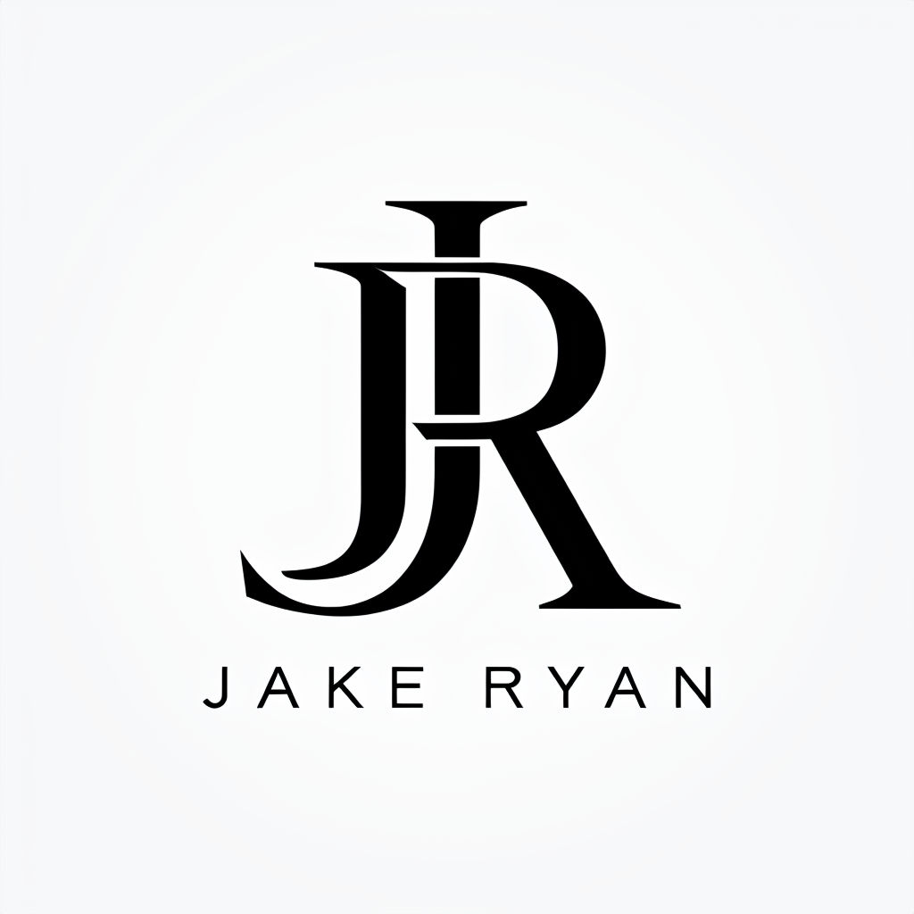 Sophisticated Black JR Monogram Logo Design for Jake Ryan Brand