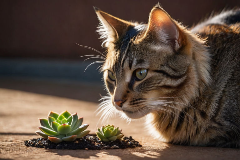 Tabby cat devouring a succulent chicken thigh by Non Shap - Playground