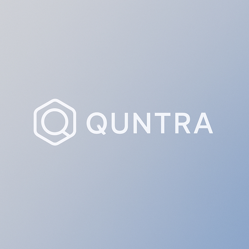 Modern Minimalist QUNTRA Logo Design on Gradient Background Logo