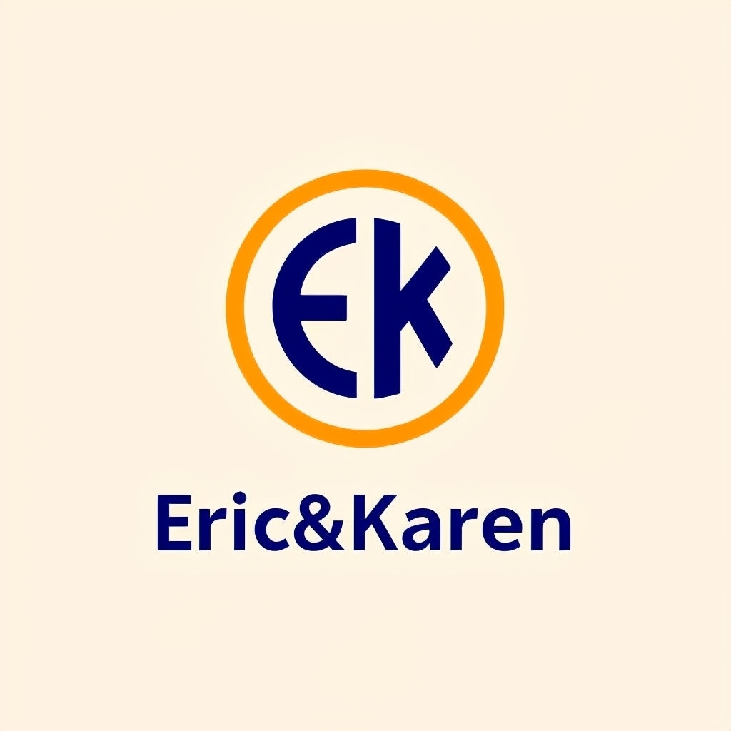 Minimalist EK Logo Design with Eric&Karen Text for Branding Logo