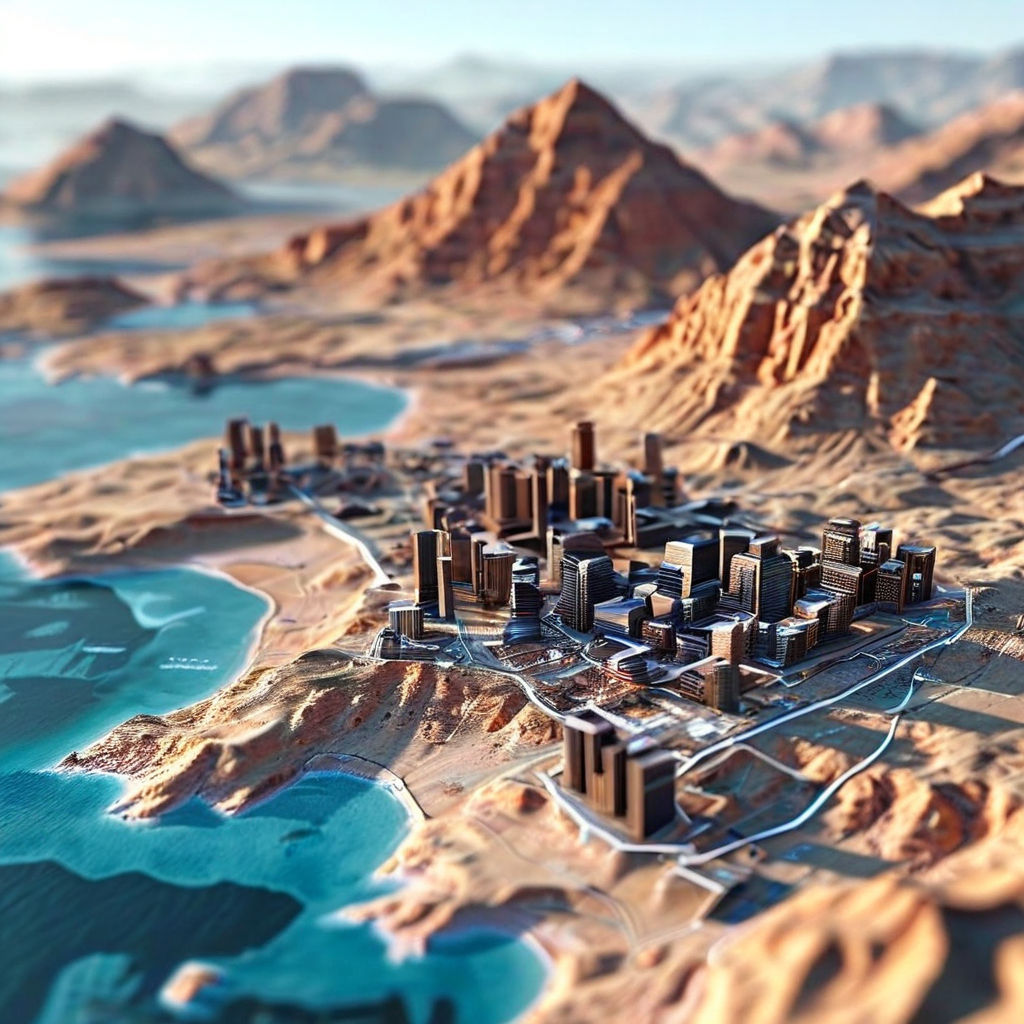 Three-dimensional map of Sinai with labels for major cities ... by ...