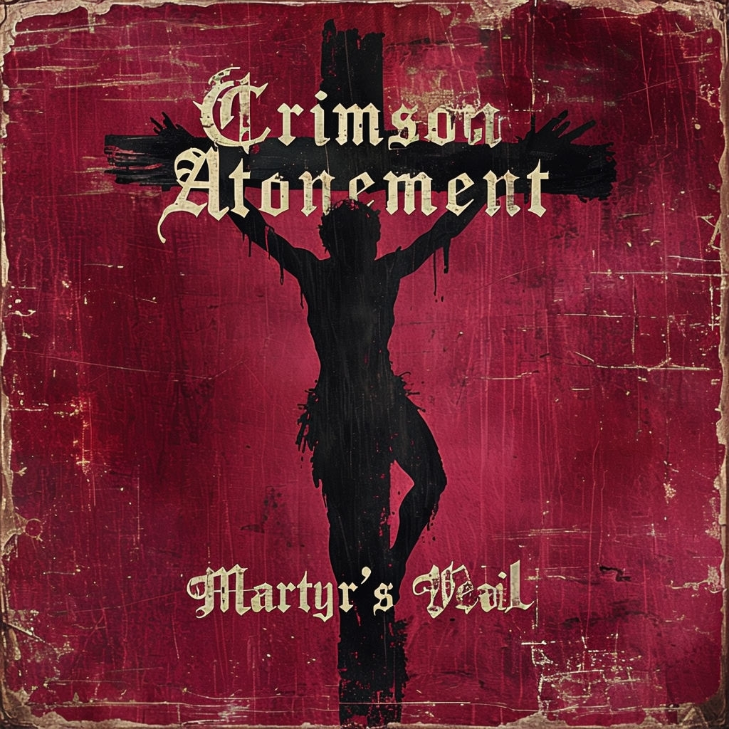 Gritty Vintage Crimson Atonement Album Cover Art