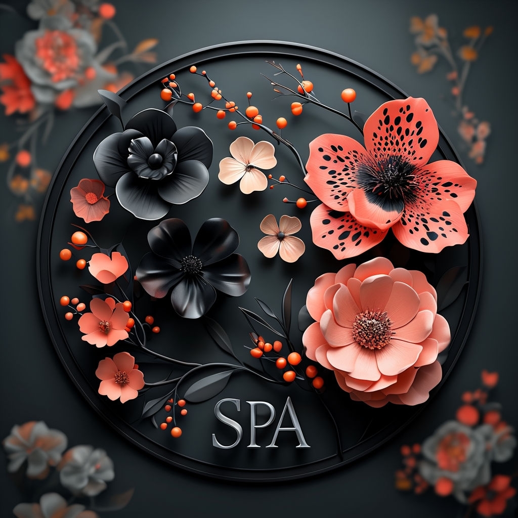 Elegant Floral Arrangement with SPA Text Art Poster