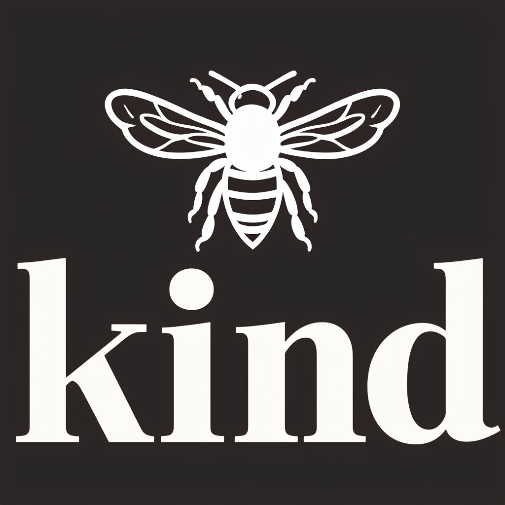Stylized Bee with Kind Typography Minimalist Mug