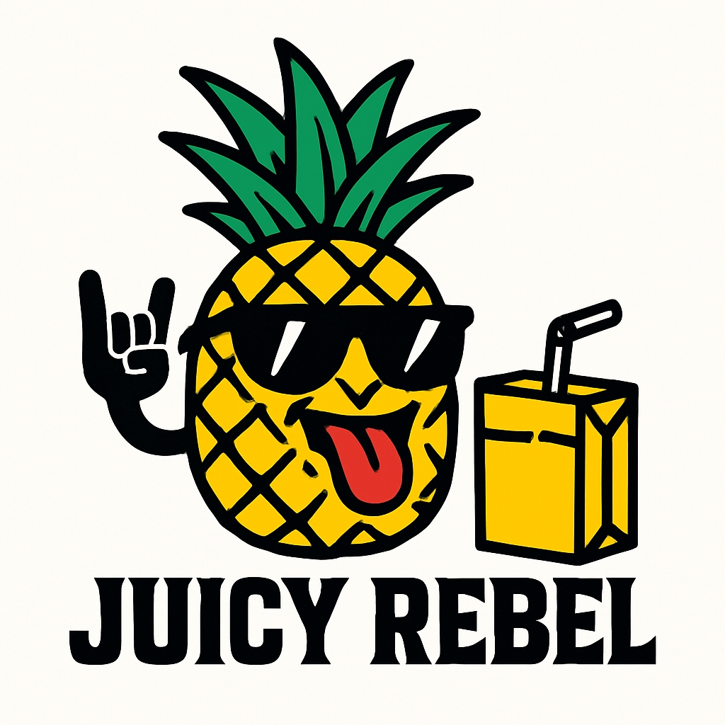 Cheerful Cartoon Juicy Rebel Pineapple Character Mug