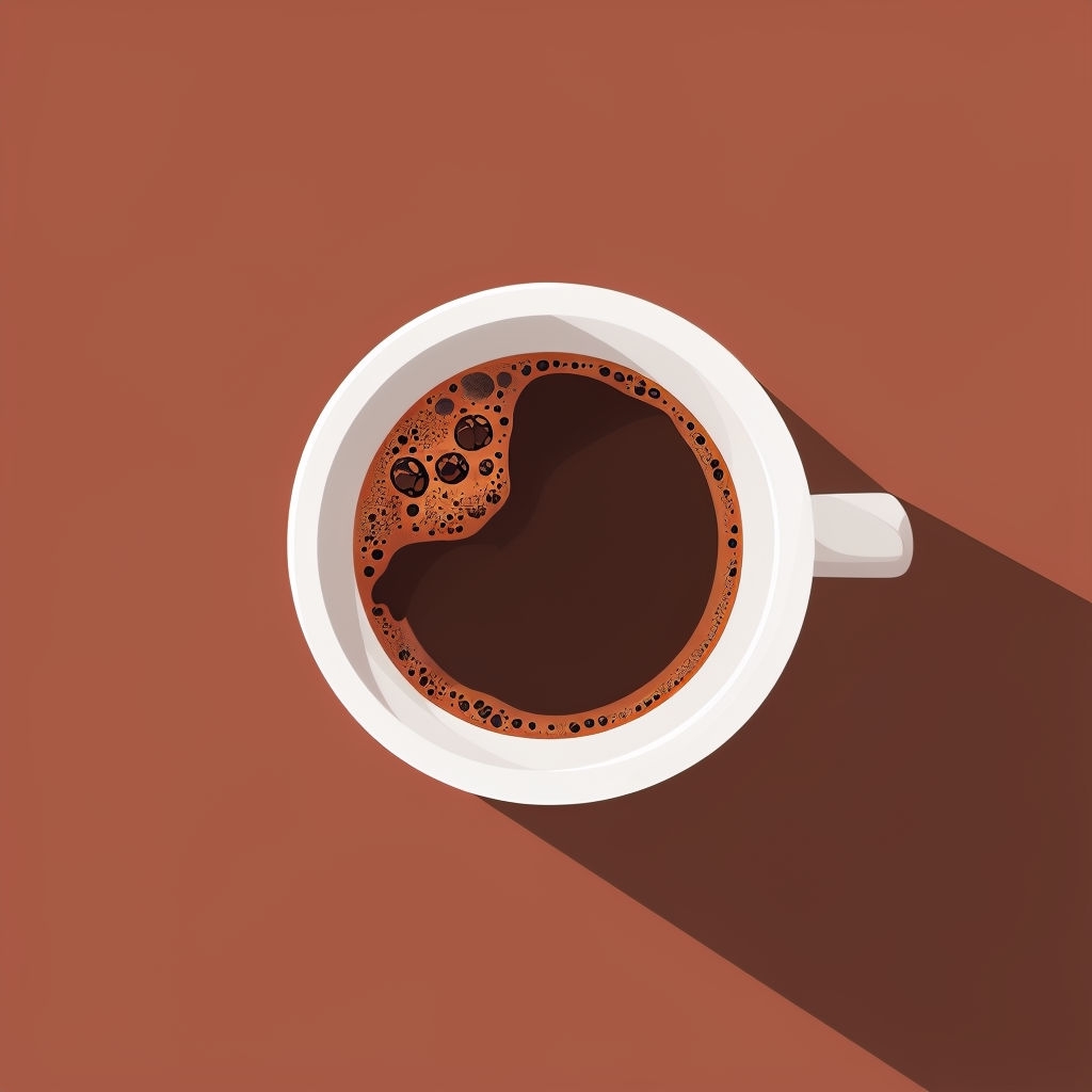 Minimalist Overhead Coffee Cup Illustration Art