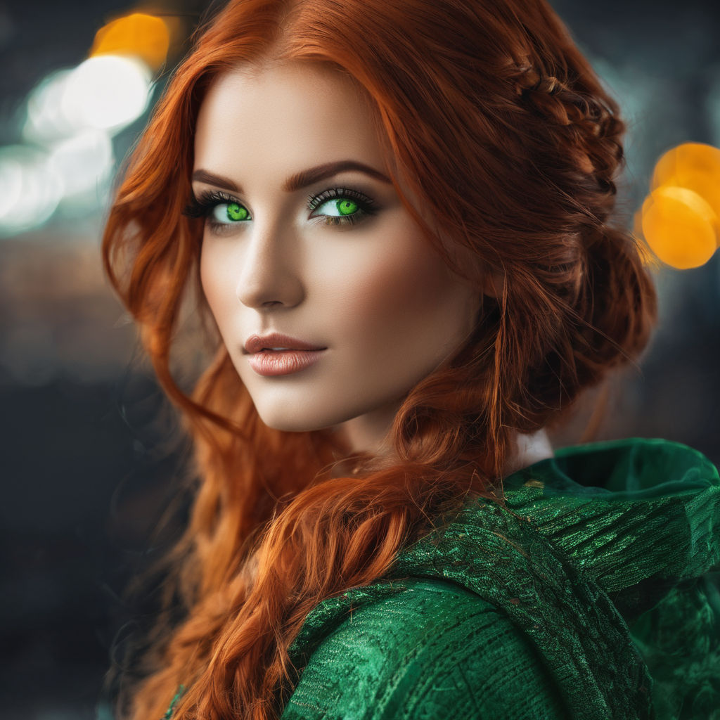 redhead green eyes fairy