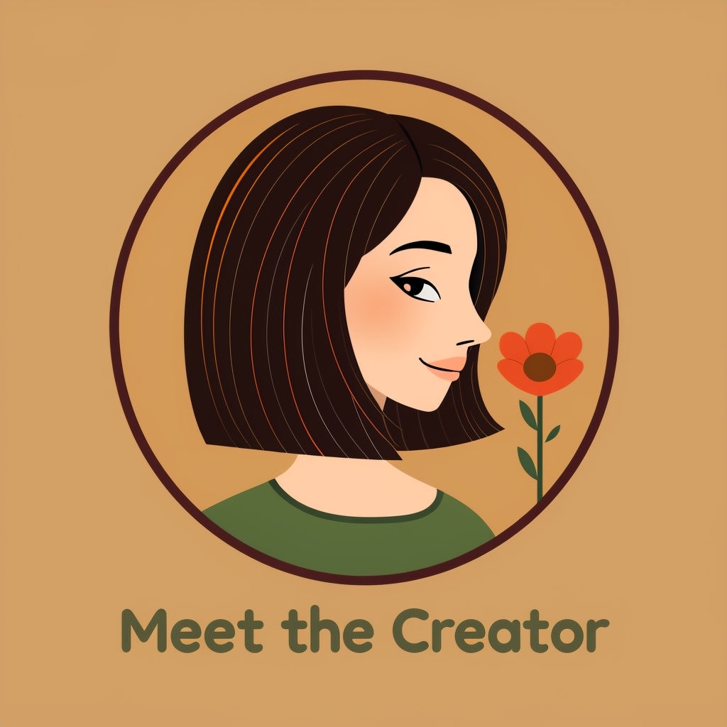 Charming Female Character Illustration "Meet the Creator" Social Media Post