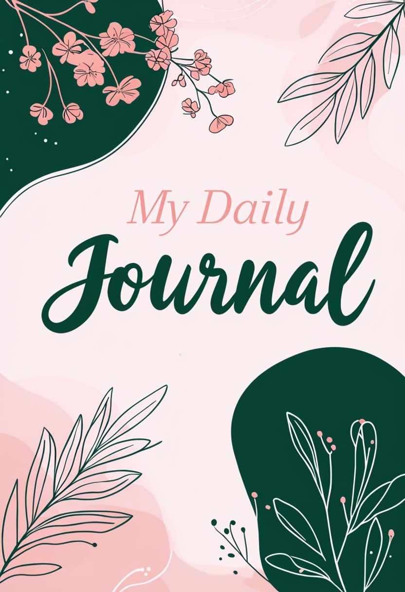 Elegant Botanical Daily Journal Cover Design in Soft Colors EBook Cover