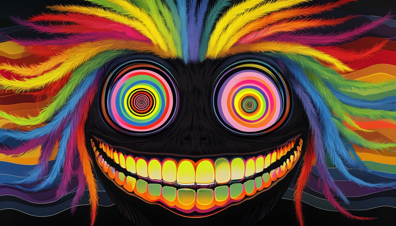 Hypnotic Abstract Surreal Face Digital Artwork Background
