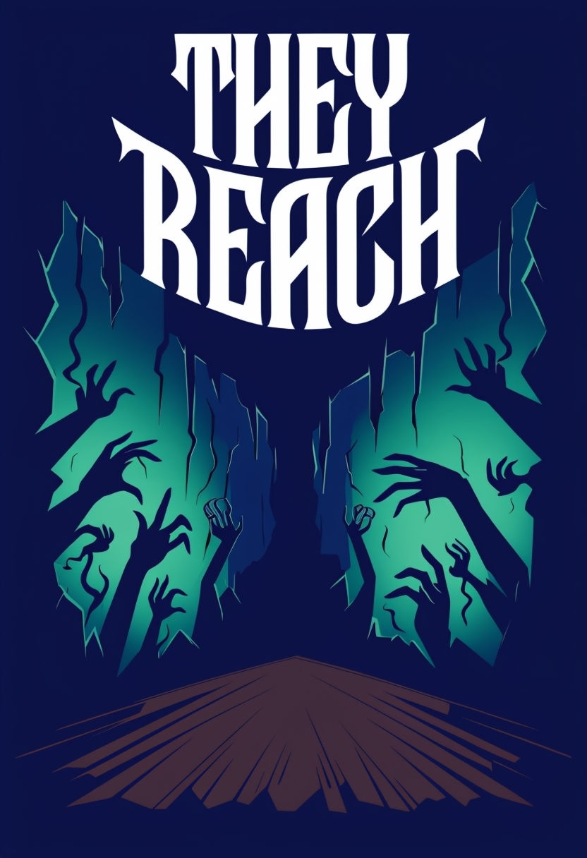 Eerie Graphic Poster Design Featuring Reaching Hands and Light
