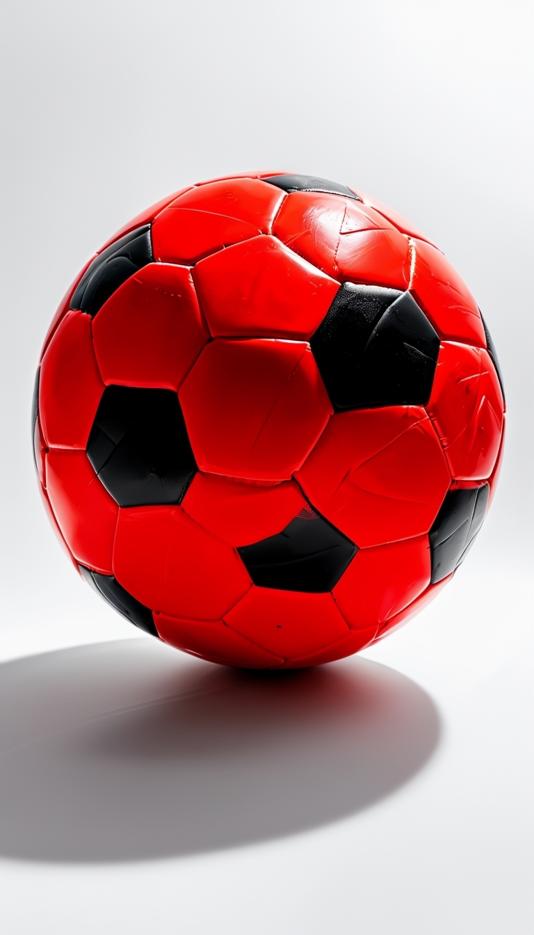 Glossy Red and Black Soccer Ball High-Contrast Photograph Phone Case Cover