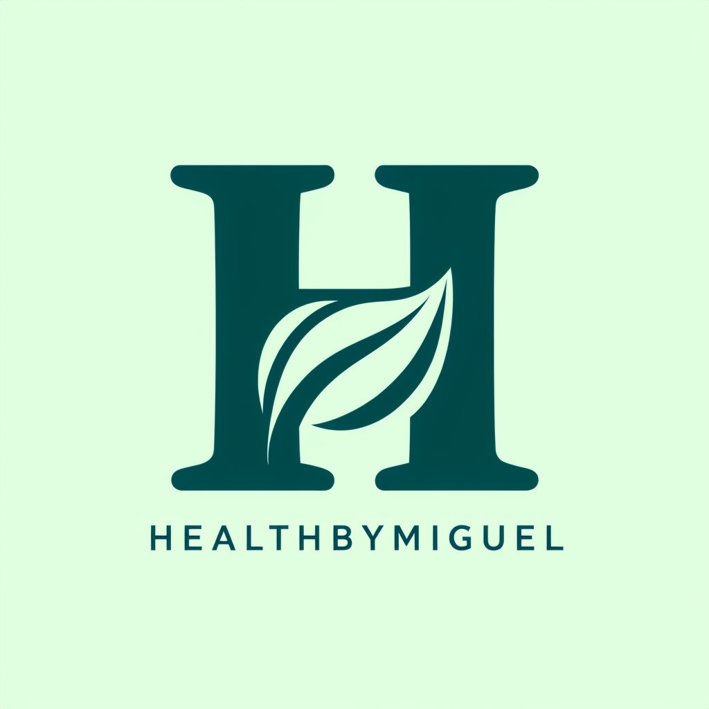 Minimalist Dark Teal H Logo with Leaf Accent Monogram